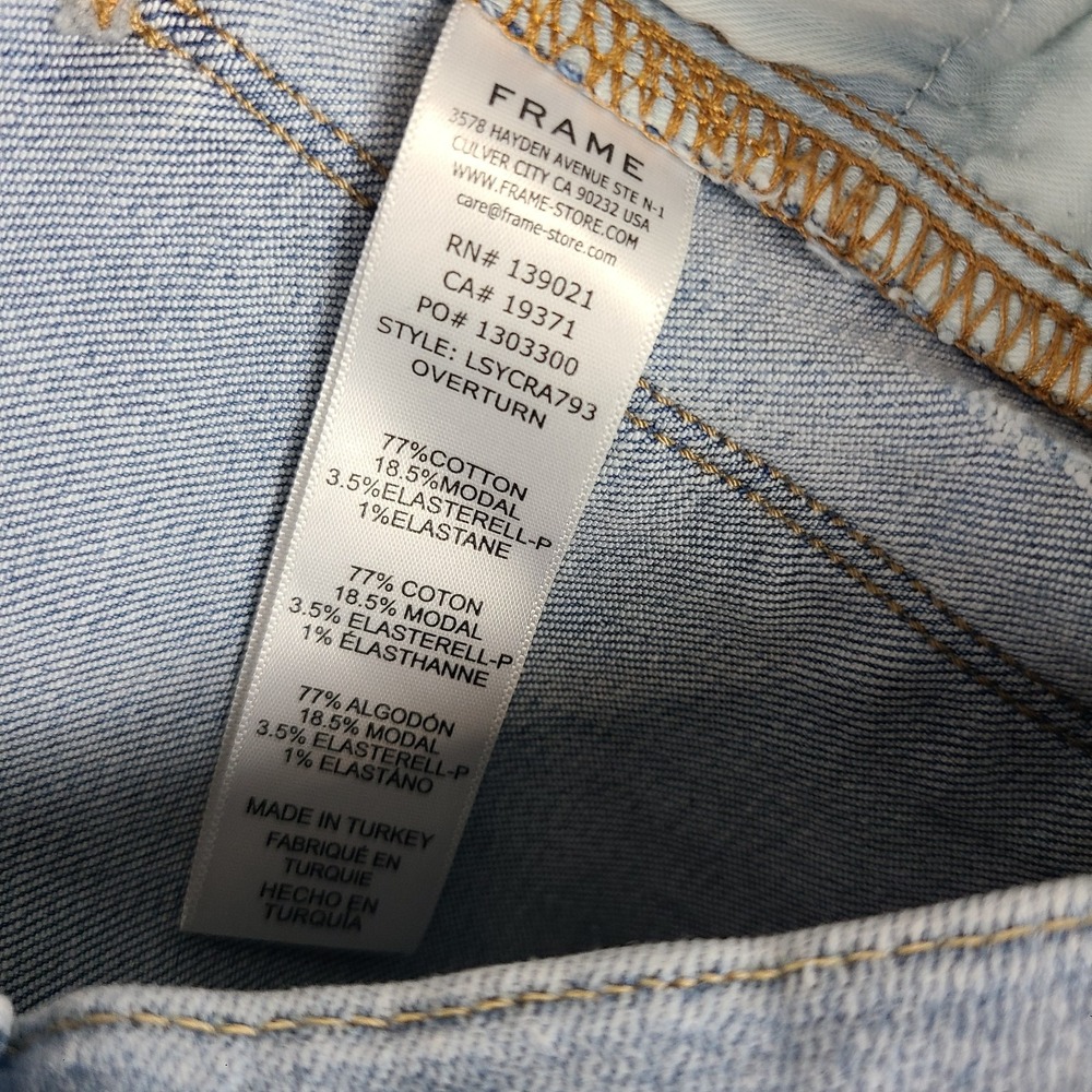FRAME Jeans Womens 28 Blue Le Sylvie Crop Fray Light Wash Denim‎ - Picture 10 of 14